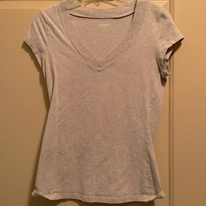 Fitted express grey v neck top